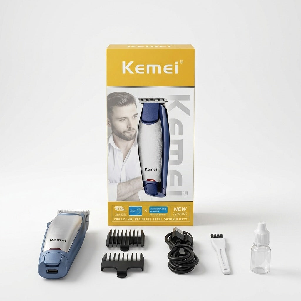 أداة تشذيب الشعر واللحية الاحترافية القابلة لإعادة الشحن Kemei®