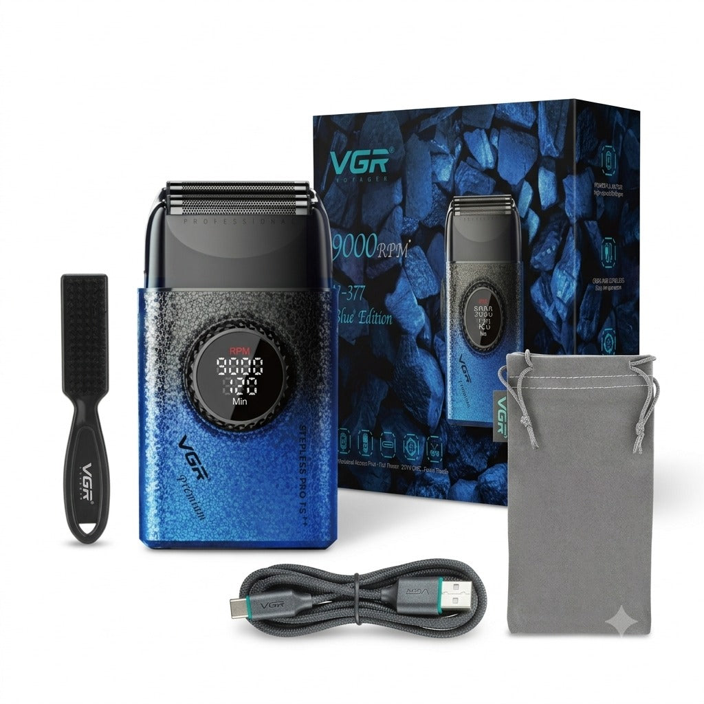 ماكينة حلاقة وتشذيب اللحية الاحترافية الممتازة VGR® V-377 (9000 دورة في الدقيقة)